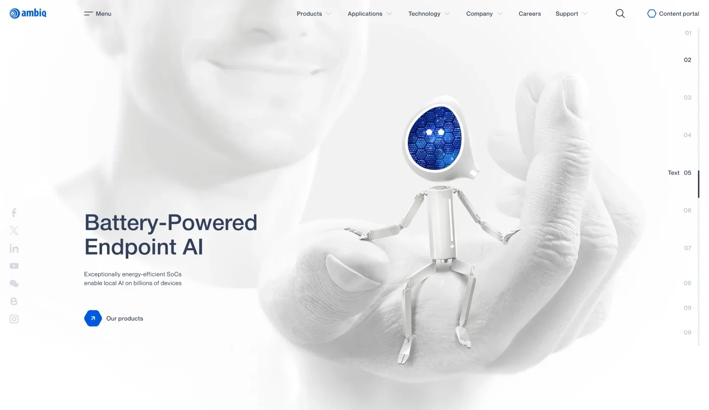 semiconductor minimalistic website